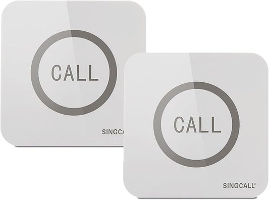 SINGCALL Restaurant Pager System Waiter Calling System Pagers and Beepers for Kitchen,Fast Food,Hotel,Restaurants,Cafe,Bar to Call Waiters 2 Waterproof Wireless Call Buttons