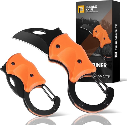 Small Pocket Knife for Men, Cool Folding Knife Box Cutter with 1.34inch Sharp Blade, Mini EDC Knives for Everyday Carry, Great Gift for Men (Orange)