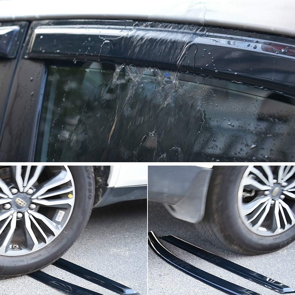 94964 Side Window Wind Vent Deflector,4pcs Outside Mount Style Sun Rain Guards Set,Dark Smoke Nice Window Visor fit for 2008-2014 Jeep Liberty