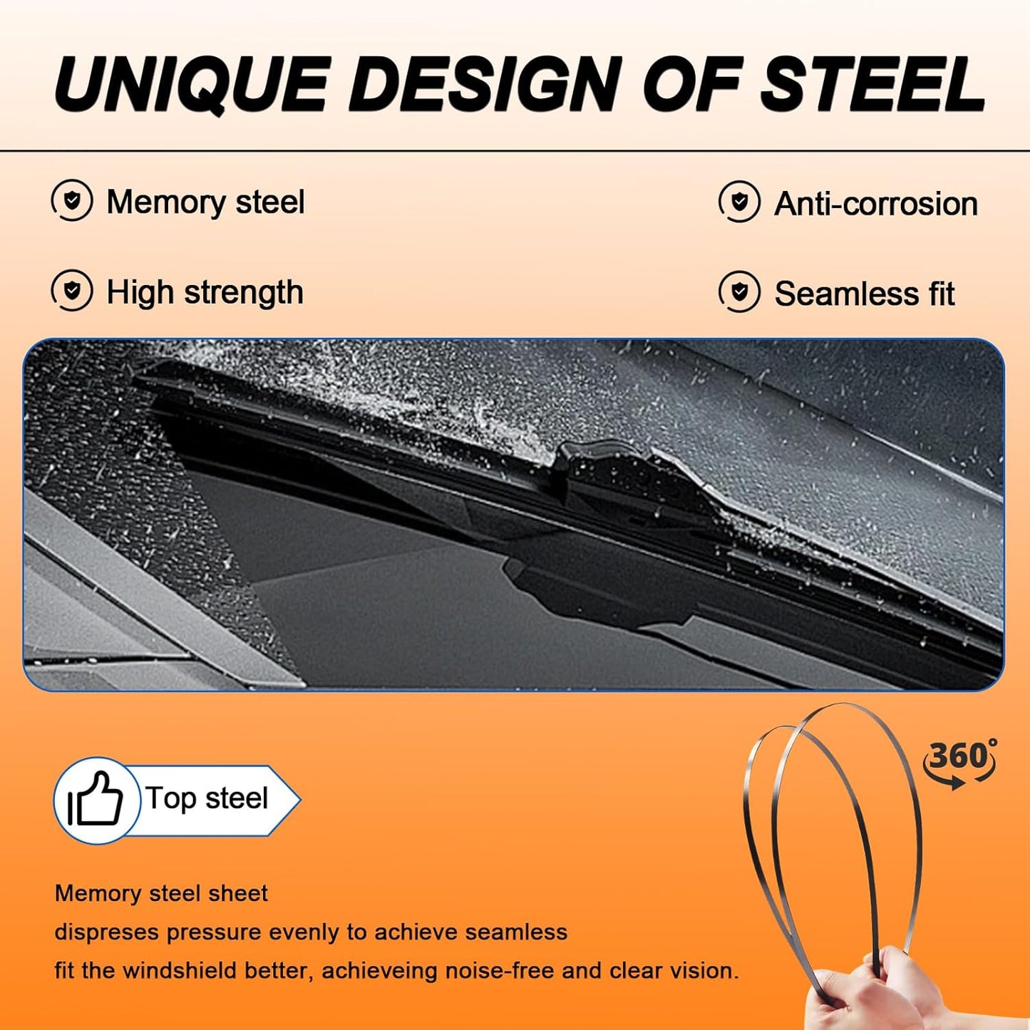 HULADAED® 26'' 20'' 14'' Windshield Wipers Replacement for Ascent 2023 2022 2021 2020 2019,Silicone Front Rear Wiper blades for MY Car-All Weather & Quiet(3 PACK)