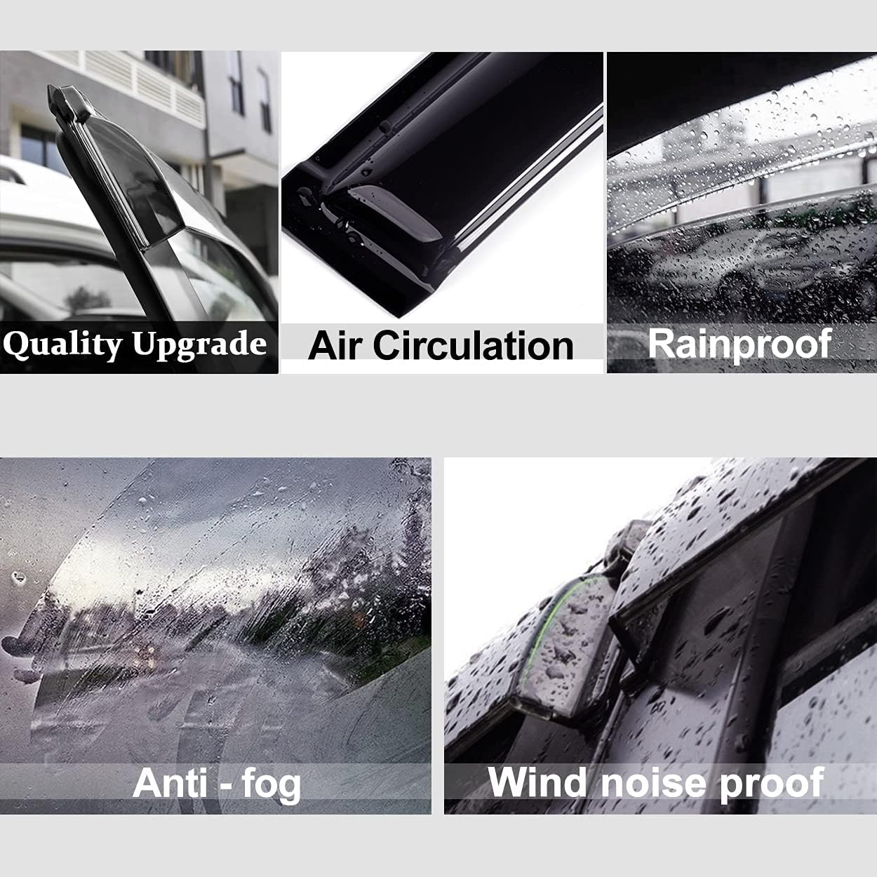 94236 Side Window Wind Deflector,4pc Outside Mount Style Nice Sun Rain Guards Set,Window Visor fit for 2002-2006 Toyota Camry Sedan