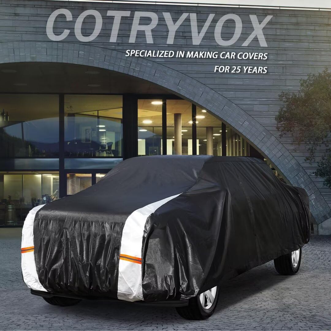 Dodge Ram 1500 Truck Cover Custom Fit 2009-2025 Quad Cab SB (6.1') with Door Zipper, 12 Layers Full Exterior Pickup Truck Cover Waterproof All Weather,for Wind Dust Sun and UV Protection.