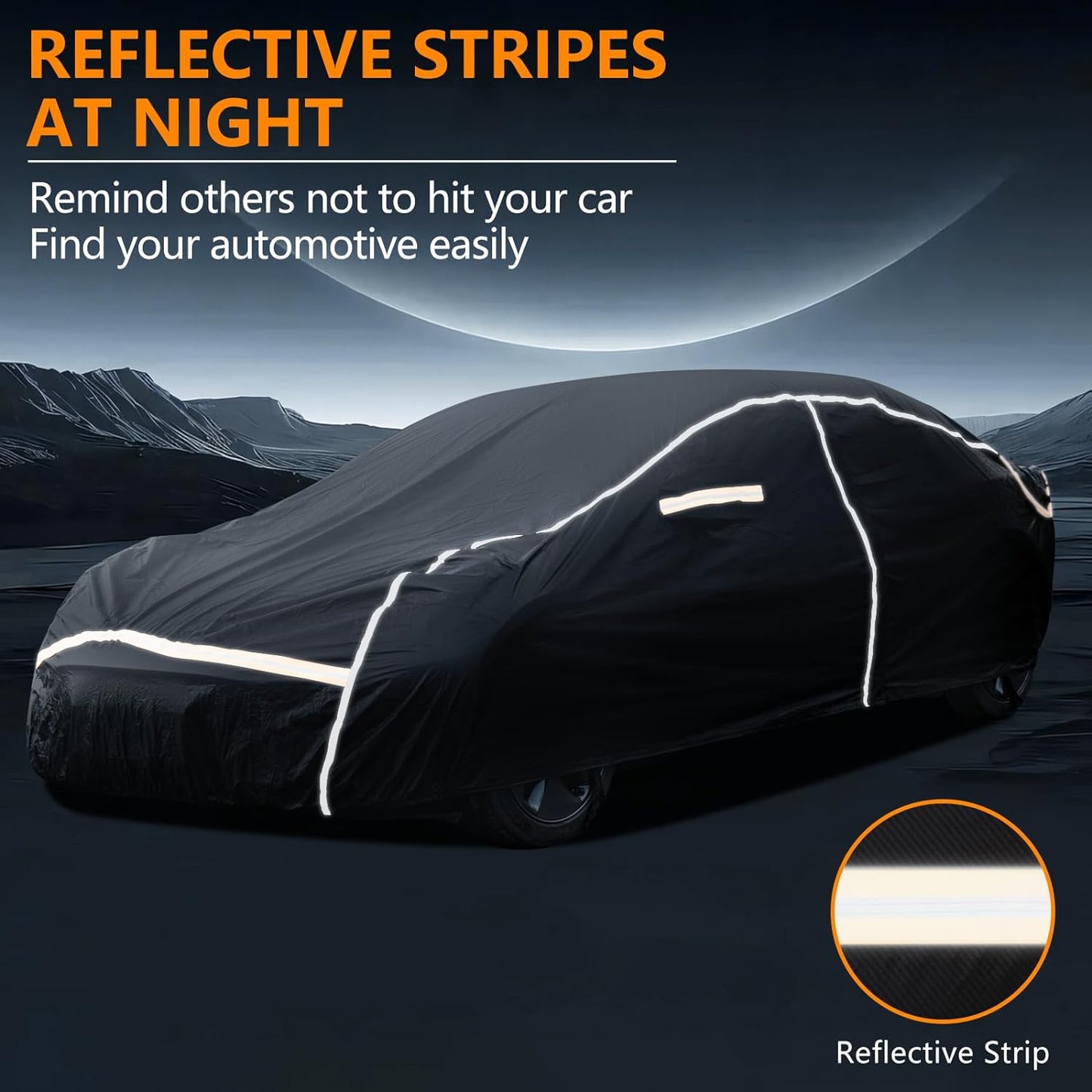 Car Covers for Automobiles,6 Layers Car Cover Waterproof All Weather, Full Exterior Cover with Zipper, Outdoor Car Cover Sun UV Rain Snow Wind Protection, Fit for Tesla Model 3