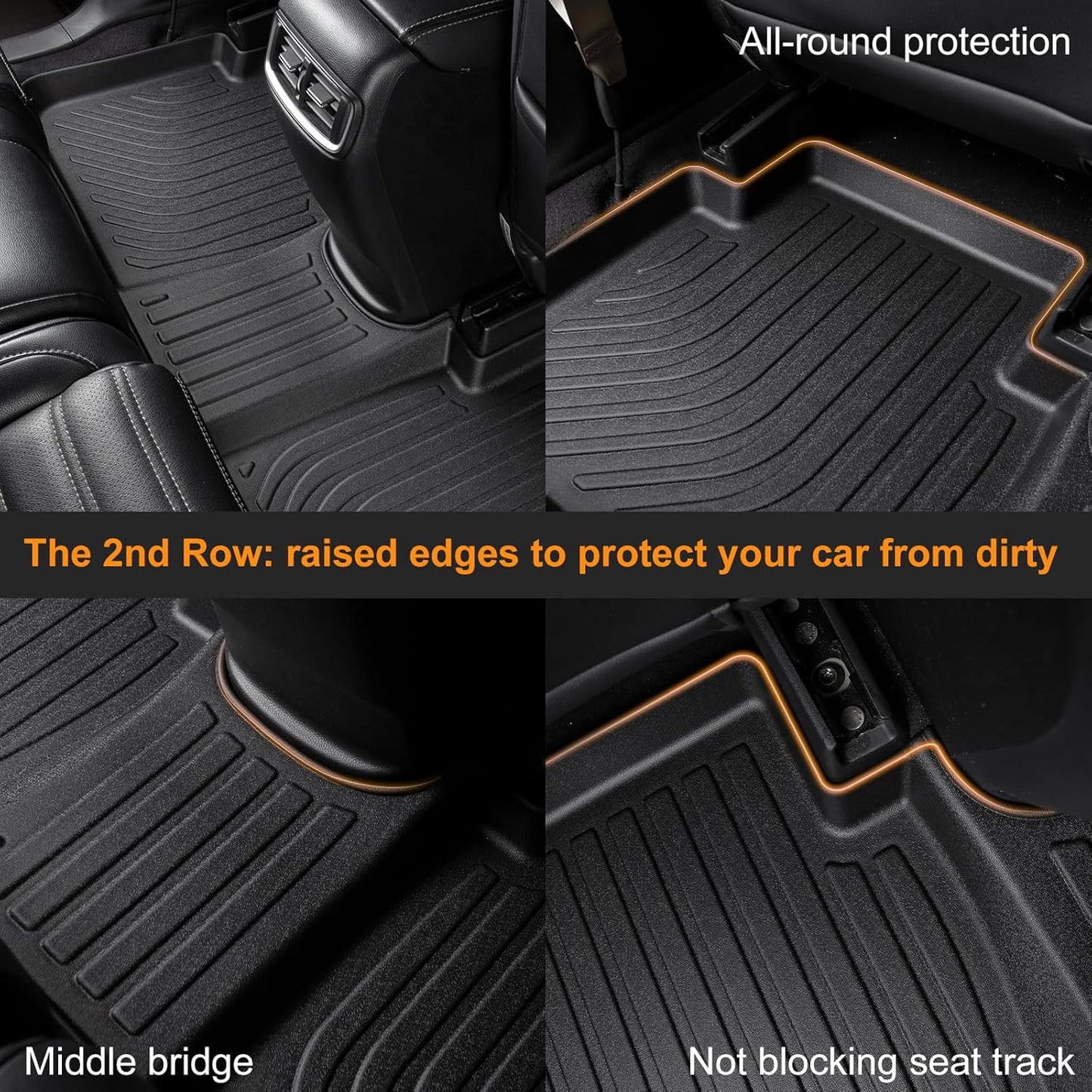 Binmotor-Floor Mats Cargo Liner Set for Subaru Forester 2014-2018, All Weather TPE Car Floor Mats for Subaru Forester Accessories Custom Fit Vehicle Mats