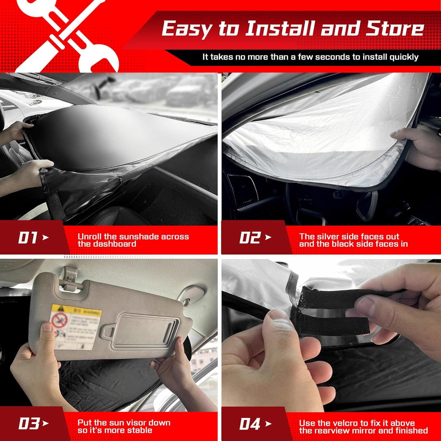 ARISMOTOR Windshield Sun Shade for Toyota Grand Highlander 2024-2025 2026, Custom Fit Foldable Front Window Sunshade Sun Visor Protector, Block UV Rays Keep Your Car Cooler