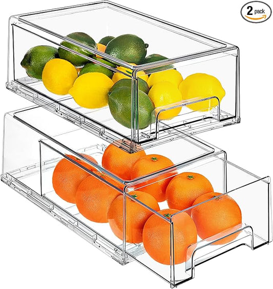Sorbus Medium Clear Storage Drawers (2 Pack)