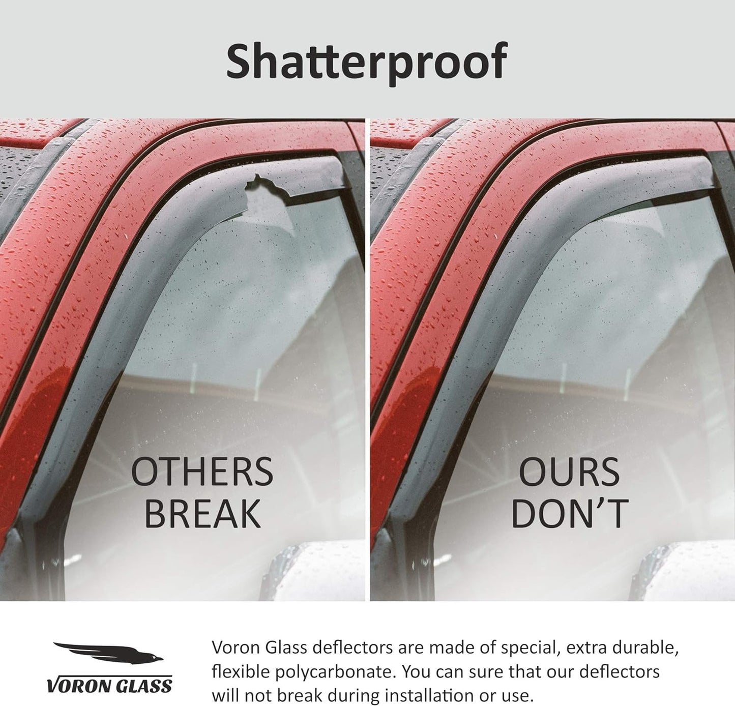 Voron Glass in-Channel Extra Durable Rain Guards for Chrysler Town and Country 2008-2016, Window Deflectors, Vent Window Visors, 4 Pieces - 200909