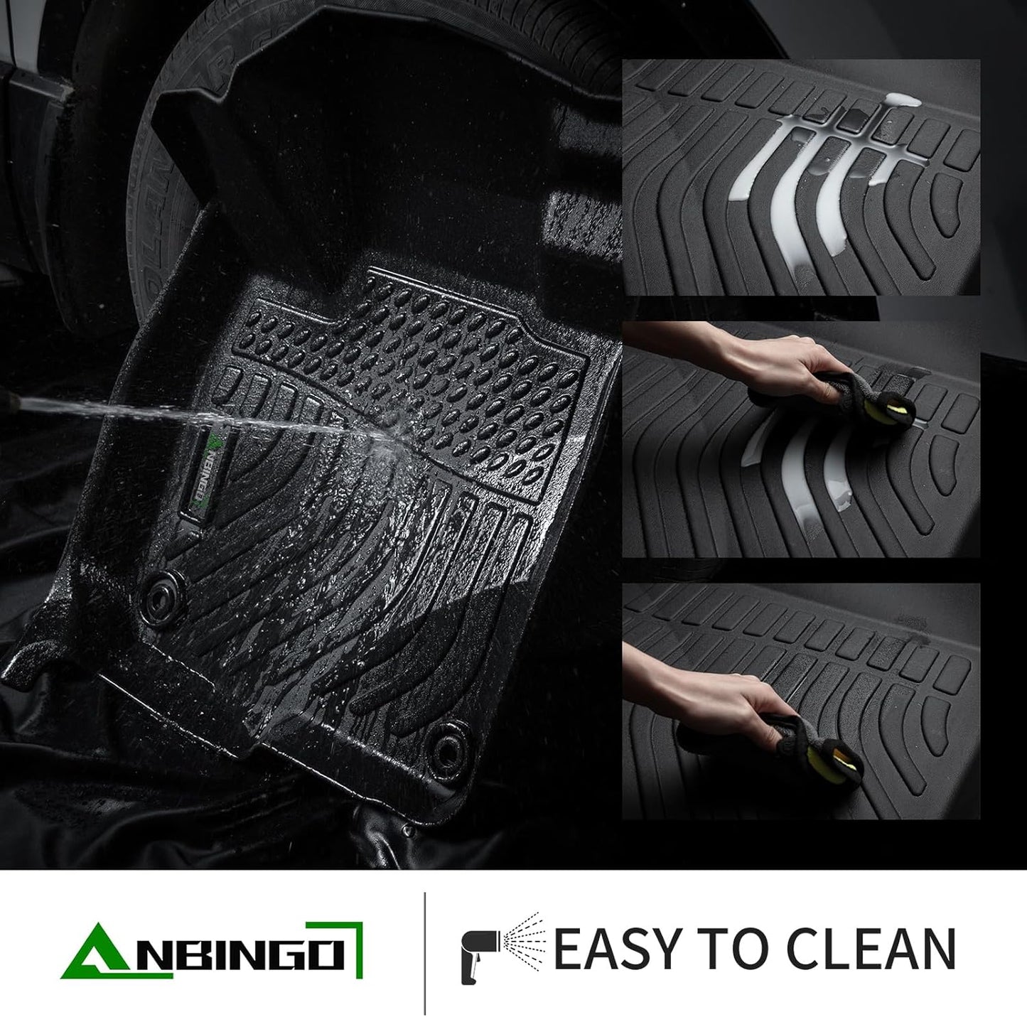 ANBINGO®-Floor Mats for Toyota Prius 2016-2022, Fits Toyota Prius Prime 2017-2021, (Not fit Prius C & Prius V) - All Weather Protection TPE Car Floor Liners 1st & 2nd Row Accessories Black